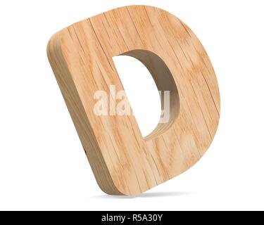 Décoration 3D wooden Alphabet, lettre capitale D Banque D'Images