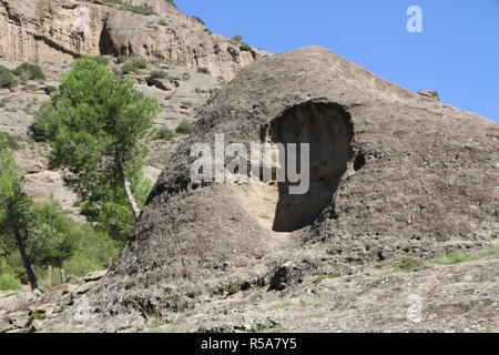 Roche érodée dans parc naturel Parque ardales (Andalousie) Banque D'Images