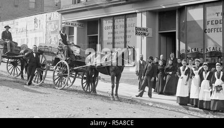 Café fédéral Palace, rue Murray Hobart (c1890) - obligatoire Crédit photo : TAHO Banque D'Images