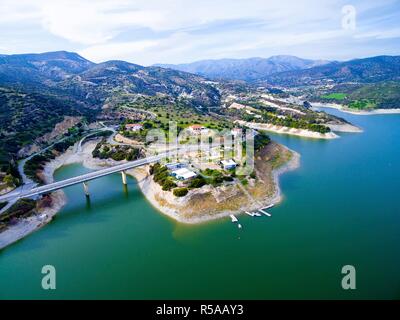 Vue aérienne du barrage de Germasogeia, Limassol, Chypre Banque D'Images