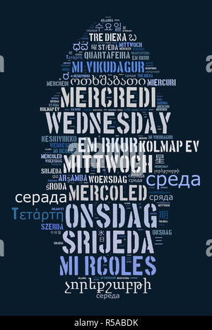 Mot mercredi dans différentes langues Banque D'Images