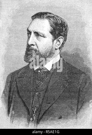 Ernst Viktor von Leyden, 20 avril 1832, 5 octobre 1910, était un interniste de Danzig, gravure sur bois de l'année 1888, Allemagne Banque D'Images