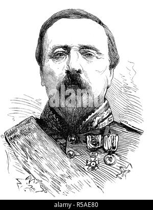 Paul de Ladmirault, 17 février 1808, Sillars, 1 février 1898, le général français, gravure sur bois, portrait, France Banque D'Images