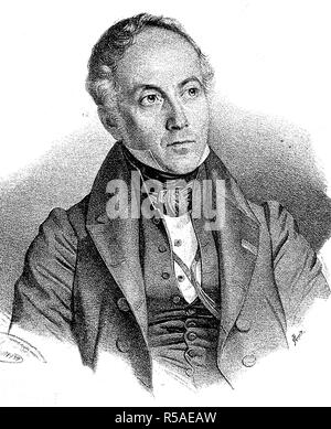 François Pierre Guillaume Guizot, le 4 octobre 1787, septembre 1874, homme politique et écrivain, woodcut, France Banque D'Images