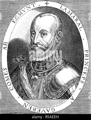 Lamoral, comte d'Egmont, Prince de Gavere, Novembre 18, 1522, 5 juin, 1568, gravure sur bois, Espagne Banque D'Images