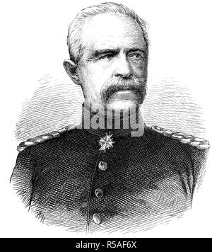 Albert Adolf Ferdinand Karl Friedrich von Bonin, 11 novembre 1803- 16 avril 1872, woodcut, Allemagne Banque D'Images