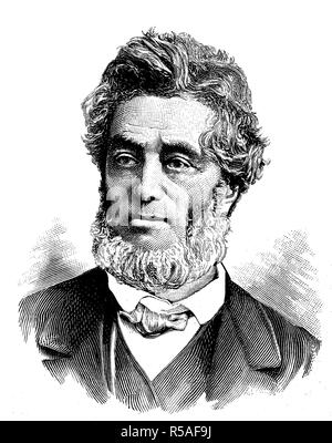 Jules Claude Gabriel Favre, 21 mars 1809, 20 janvier 1880, homme d'État, woodcut, France Banque D'Images