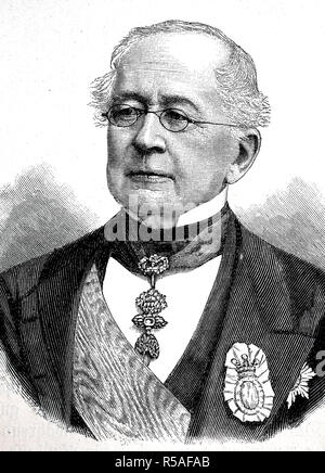 Le prince Alexandre Mikhaïlovitch Gorchakov, le 4 juin 1798, le 11 mars 1883, woodcut, Russie Banque D'Images