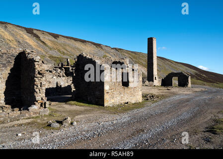 Bande de fusion du plomb, de l'usine près de Healaugh, Swaledale, Yorkshire Dales National Park Banque D'Images