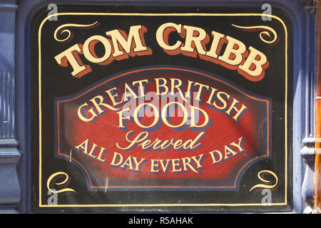 Tom Cribb, grand public, de l'alimentation britannique house sign Banque D'Images