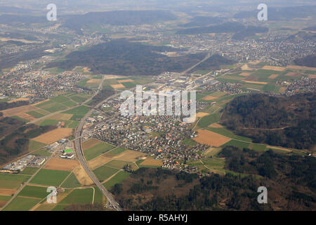 Hunzenschwil argovie suisse commune vue aérienne Banque D'Images