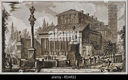 L'architecture à Rome, Italie. Vedute di Roma. Rome, 1762. Source : 1899.h.12.(1.), la plaque 9. Langue : Italien. Auteur : Giovanni Battista Piranesi. Banque D'Images