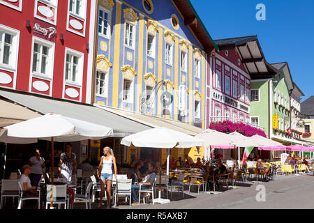 Place du marché, le lac de Mondsee, Mondsee, Oberosterreich, Haute Autriche, Autriche Banque D'Images