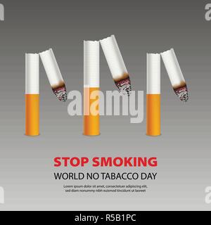 Journée internationale sans tabac. concept Illustration réaliste de la journée sans tabac vector background concept pour la conception web Illustration de Vecteur