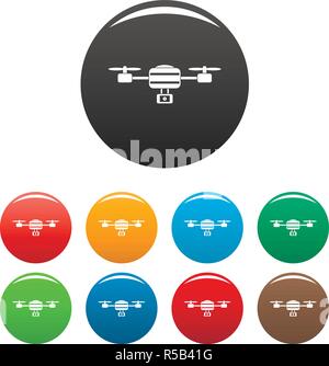 Drone avion icons set 9 vecteur de couleur isolé sur blanc pour toute conception Illustration de Vecteur