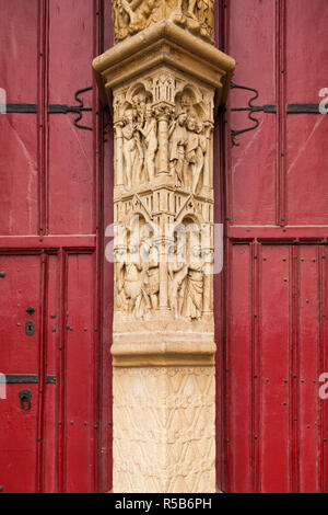 France, Picardie, Somme, Amiens, Cathédrale Notre Dame, de l'entrée principale, détail Banque D'Images