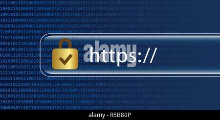 Safe Web https code binaire numérique blue background vector illustration EPS10 Illustration de Vecteur