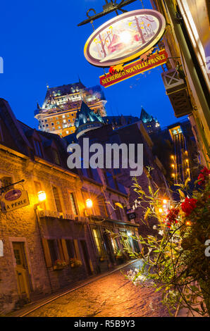 Canada, Québec, Québec, Vieux Québec ou le Vieux Québec, Chateau de Fontenac Quartier Petit-Champlain Banque D'Images