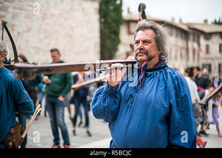 Festival dans la rue de l'Assise, Ombrie, Italie, Europe. Banque D'Images