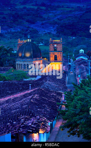 La Colombie, Barichara, petite ville coloniale, Monument National, province de Santander, 18e siècle cathédrale de la Immaculada Concepcion Banque D'Images