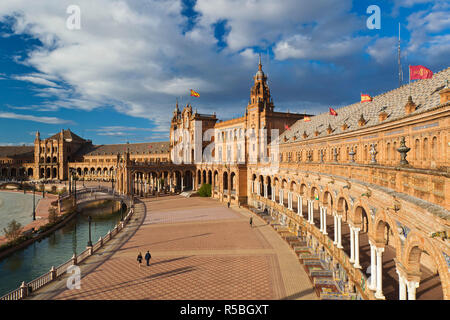 Espagne, Andalousie, Séville Région Province, Séville, les bâtiments de la Plaza Espana Banque D'Images