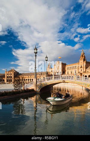 Espagne, Andalousie, Séville Région Province, Séville, les bâtiments de la Plaza Espana Banque D'Images