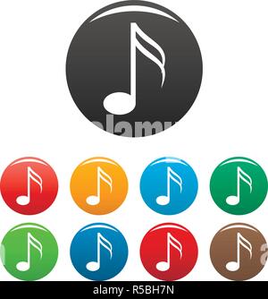 Seizième note de musique icons set 9 vecteur de couleur isolé sur blanc pour toute conception Illustration de Vecteur
