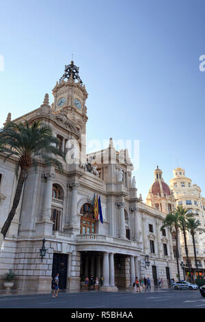 L'espagne, Valence, l'hôtel de ville Banque D'Images