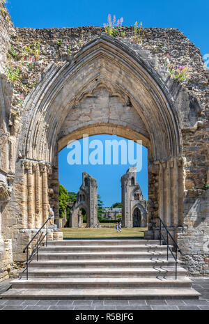 L'ancienne demeure de la Lady Chapel à Glastonbury Abbey dans le Somerset, Angleterre. Banque D'Images