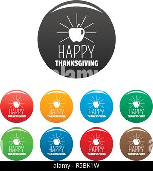 Thanksgiving Apple icons set 9 vecteur de couleur isolé sur blanc pour toute conception Illustration de Vecteur