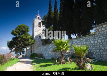 Israël, la Galilée, le Mont Thabor, lieu de la transfiguration bibliques, grecs orthodoxes couvent Banque D'Images