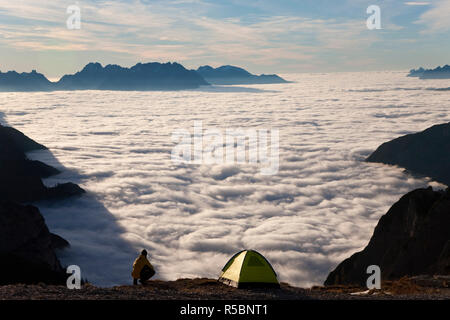 L'Italie, Trentin-Haut-Adige, le Tyrol du Sud, Bolzano, district, Alta Pusteria, Hochpustertal Dolomiti di Sesto Parc Naturel Banque D'Images