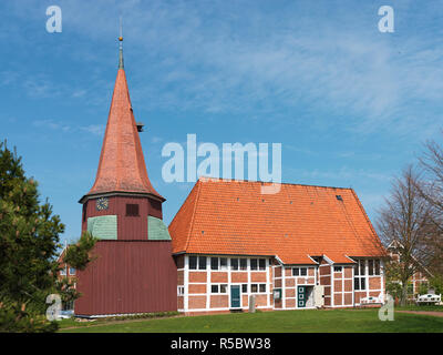 Fachwerkschifferkirche Saint Marien dans Shanghai, Alte Land, Landkreis Stade, Niedersachsen, Deutschland Banque D'Images