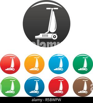 Aspirateur commercial icons set 9 vecteur de couleur isolé sur blanc pour toute conception Illustration de Vecteur