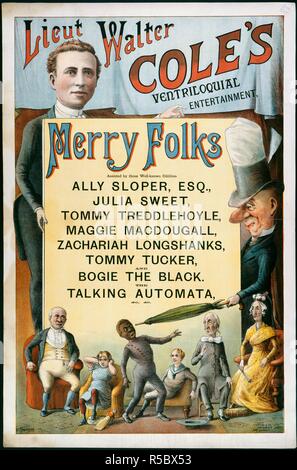 Le Lieut. Walter Cole de divertissement, ventriloquial gens joyeux. Aidé par ces bizarreries bien connu Ally Sloper, Esq., Julia Sweet, Tommy Treddlehoyle, Maggie Macdougall, Zachariah Longshanks, Tommy Tucker, et les bogies noir. Le talking automata, &c., &c. Une collection de brochures, prospectus et autres imprimés relatifs aux infirmières de l'entertainment et de la vie quotidienne. Londres, [1885 ?]. Source : EVAN.525. Auteur : Evanion, Henry. Banque D'Images