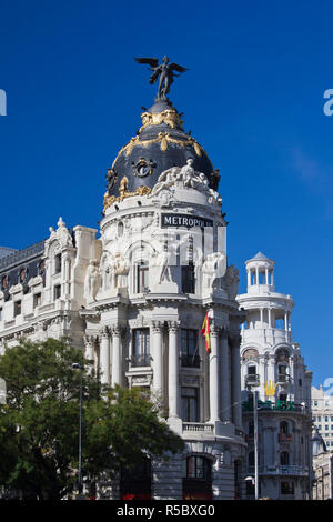 Espagne, Madrid, Centro, Metropolitan Building Banque D'Images