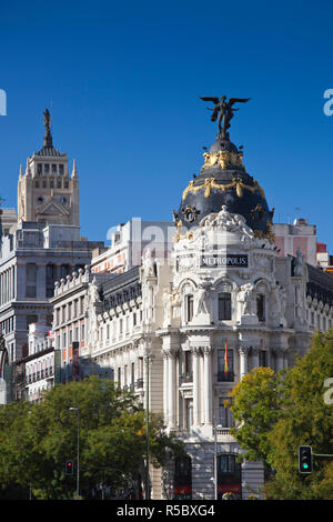 Espagne, Madrid, Centro, Metropolitan Building Banque D'Images