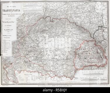 'La principauté de la Transylvanie avec la Hongrie, la Croatie, Slavonie, Galicie, et le Bukowinia.' une carte du 19ème siècle. Les terres au-delà de la forêt : les faits, les chiffres et les fantaisies de Transylvanie / Emily Gerard. [S.l.]  : Blackwood, 1888. Source : W7/1108 site face à la page 370. Banque D'Images