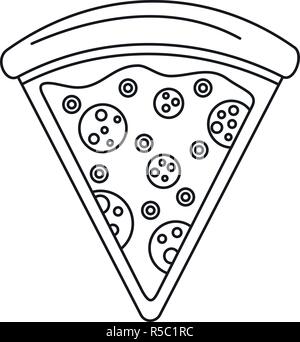 Pizza slice icône. Contours pizza slice icône vecteur pour la conception web isolé sur fond blanc Illustration de Vecteur