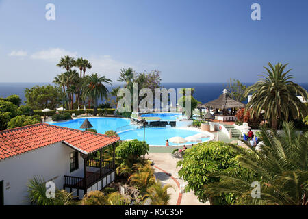 Canaries, La Gomera, Playa Santiago, jardín Tecina Resort Banque D'Images