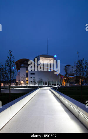 France, Moselle, Lorraine, Metz, Centre Pompidou-Metz, Centre des arts, b.2010, détail, Dawn Banque D'Images