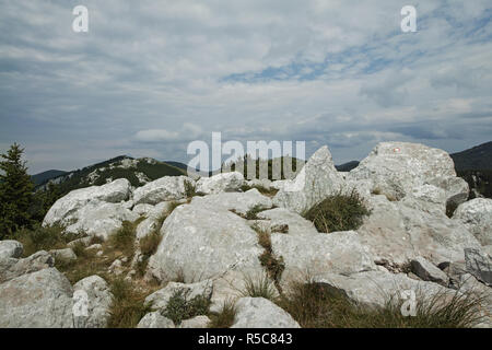 Premuzic piste de montagne, le parc national du Velebit nord, Croatie Banque D'Images