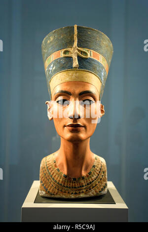 Allemagne, Berlin, Altes Museum, la reine Néfertiti buste Banque D'Images