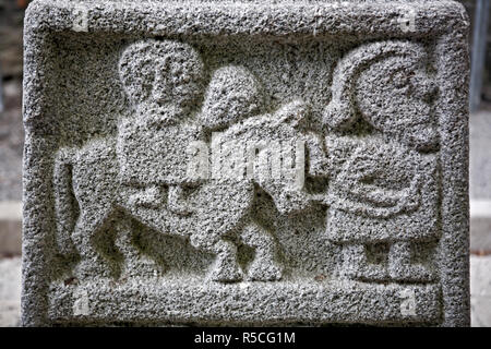 High Cross (8-9 siècle), Moone, comté de Kildare, Irlande Banque D'Images