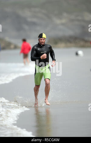 Championnats nationaux de sauvetage sur plage, Newquay, Cornwall, UK. Banque D'Images