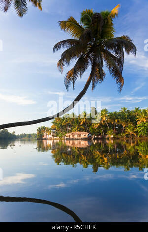 Péniche, Backwaters Alappuzha, ou d'Alleppey, Kerala, Inde Banque D'Images