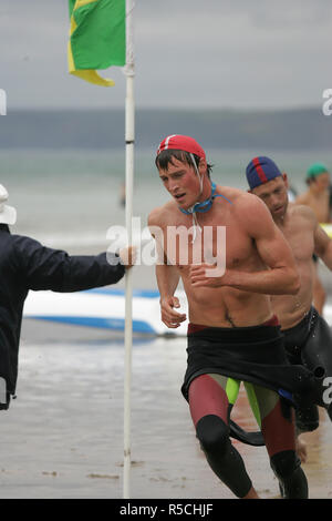 Championnats nationaux de sauvetage sur plage, Newquay, Cornwall, UK. Banque D'Images