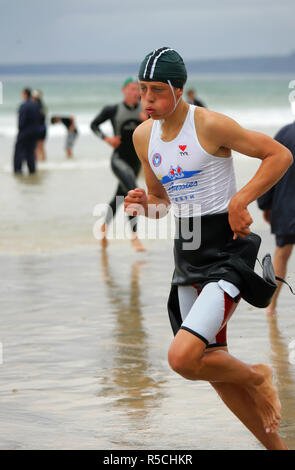 Championnats nationaux de sauvetage sur plage, Newquay, Cornwall, UK. Banque D'Images