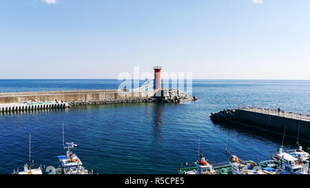 Phare rouge à Zibo city. La Corée du Sud Banque D'Images