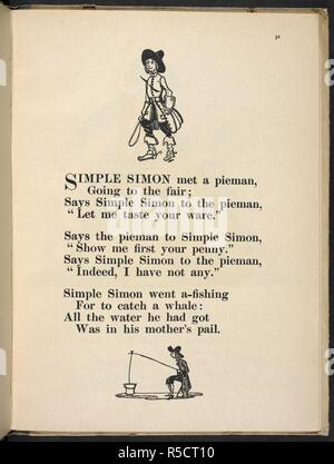 Simple Simon a rencontré un pieman ...' . Les comptines, avec photos de C. L. Fraser. Londres : T. C. & E. C. Jack, [1919]. Source : 12800.ddd.31 page 31. Auteur : Fraser, Claud Lovat. Banque D'Images